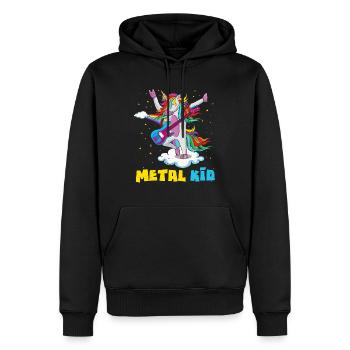 Guitar Unicorn Rainbow Metal Kid Music Rock Sign - Männer Premium Bio Hoodie - Schwarz - Vorne - Nico (187cm)