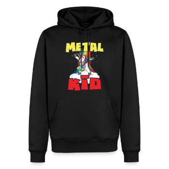 Rock Sign Guitar Unicorn Rainbow Metal Kid Music - Männer Premium Bio Hoodie - Schwarz - Vorne - Nico (187cm)