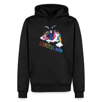 Metal Kid Music Licorne Squelette Rocker Rock Heavy - Sweat à capuche Premium bio Homme - noir - Devant - Nico (187cm)