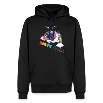 Métal Lourd Licorne Squelette Rocker Rock Heavy - Sweat à capuche Premium bio Homme - noir - Devant - Nico (187cm)