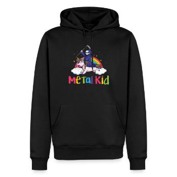Metal Kid Music Licorne Squelette Grim Rock Heavy - Sweat à capuche Premium bio Homme - noir - Devant - Nico (187cm)
