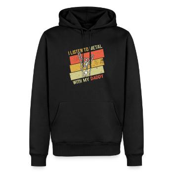 Vintage Metal With Daddy Metal Kid Music Lover - Männer Premium Bio Hoodie - Schwarz - Vorne - Nico (187cm)