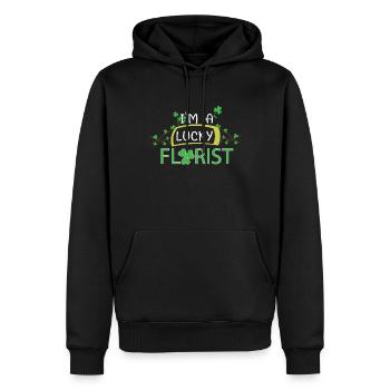 Lucky Florist Shamrock Saint Patrick Day - Sweat à capuche Premium bio Homme - noir - Devant - Nico (187cm)