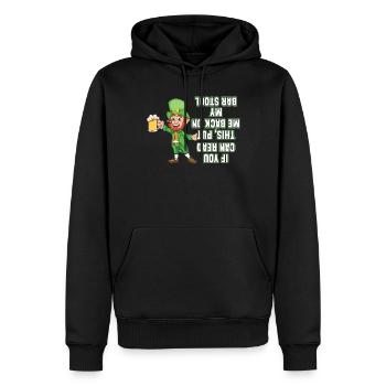 Drôle de lutin ivre trèfle Saint Patrick - Sweat à capuche Premium bio Homme - noir - Devant - Nico (187cm)