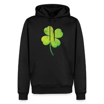 Teinture Trèfle Chance Joyeuse Saint-Patrick - Sweat à capuche Premium bio Homme - noir - Devant - Nico (187cm)