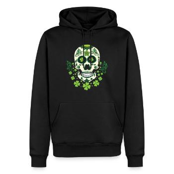 Sugar Bone Skeleton Shamrock Saint Patrick Day - Männer Premium Bio Hoodie - Schwarz - Vorne - Nico (187cm)