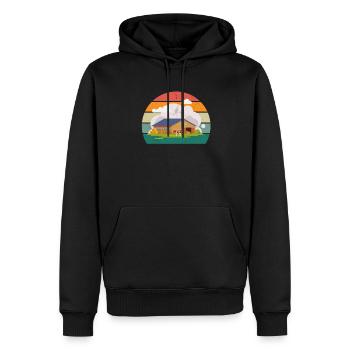 Farmer Farmer Tractor Stable Farm Animal Farmer - Men’s Premium Organic Hoodie - black - Front - Nico (187cm)
