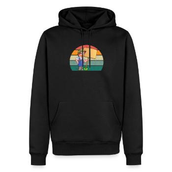 Bauer Bäuerin Traktor Stall Bauernhoftier Landwirt - Männer Premium Bio Hoodie - Schwarz - Vorne - Nico (187cm)