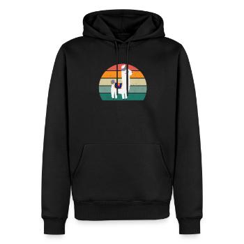 Llamas Alpaca Alpacas Lamamama Lamapapa Lama Lama - Men’s Premium Organic Hoodie - black - Front - Nico (187cm)