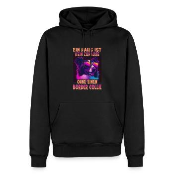 Hunde Spruch Border Collie Design - Männer Premium Bio Hoodie - Schwarz - Vorne - Nico (187cm)