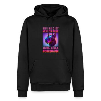 Hunde Spruch Doberman Design für Hundeliebhaber - Männer Premium Bio Hoodie - Schwarz - Vorne - Nico (187cm)