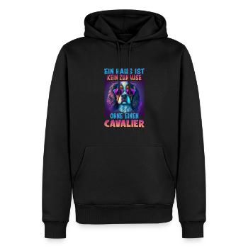 Hunde Spruch Cavalier Spaniel für Hundeliebhaber - Männer Premium Bio Hoodie - Schwarz - Vorne - Nico (187cm)