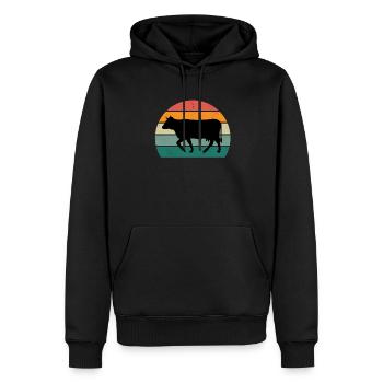Vaches Bovins Bovins Ferme Fermier Viande Vache - Sweat à capuche Premium bio Homme - noir - Devant - Nico (187cm)