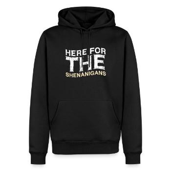 Trèfle ici pour les manigances Saint Patrick - Sweat à capuche Premium bio Homme - noir - Devant - Nico (187cm)