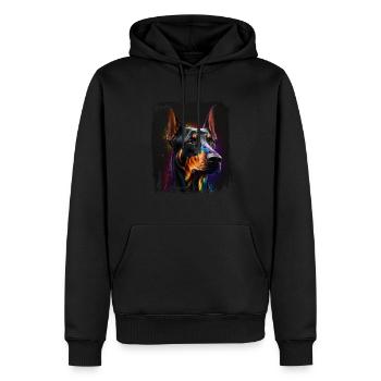 Dog saying Doberman design pour les amoureux des chiens - Sweat à capuche Premium bio Homme - noir - Devant - Nico (187cm)