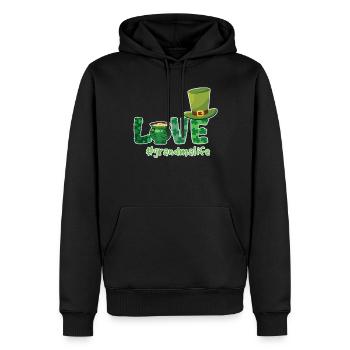Shamrock Love Grandma Saint Patrick Day - Männer Premium Bio Hoodie - Schwarz - Vorne - Nico (187cm)