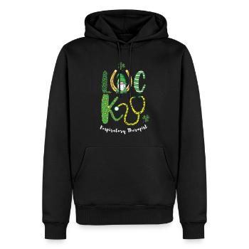 Journée de l’inhalothérapeute chanceux de la Saint-Patrick - Sweat à capuche Premium bio Homme - noir - Devant - Nico (187cm)