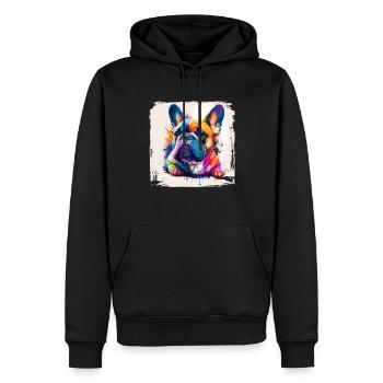 Chiens Français Bulldog Amateurs de chiens - Sweat à capuche Premium bio Homme - noir - Devant - Nico (187cm)