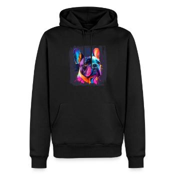 Chiens Français Bulldog Amateurs de chiens - Sweat à capuche Premium bio Homme - noir - Devant - Nico (187cm)