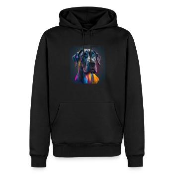 Chien disant Dogue allemand pour les amoureux des chiens - Sweat à capuche Premium bio Homme - noir - Devant - Nico (187cm)