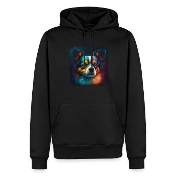 Hunde Spruch Papillon Design für Hundeliebhaber - Männer Premium Bio Hoodie - Schwarz - Vorne - Nico (187cm)