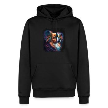 Hunde Spruch Papillon Design für Hundeliebhaber - Männer Premium Bio Hoodie - Schwarz - Vorne - Nico (187cm)