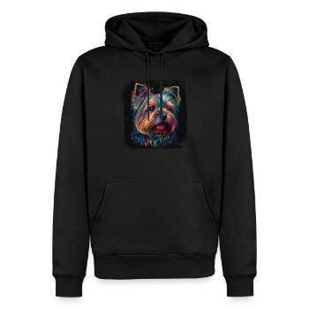 Dog Saying Yorkshire Terrier Design - Sweat à capuche Premium bio Homme - noir - Devant - Nico (187cm)