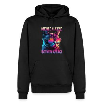 Katzenliebhaber Design Katzenmama Meine Katze hat - Männer Premium Bio Hoodie - Schwarz - Vorne - Nico (187cm)
