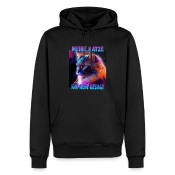 Katzenliebhaber Design Katzenmama Meine Katze hat - Männer Premium Bio Hoodie - Schwarz - Vorne - Nico (187cm)