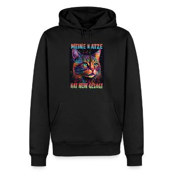 Katzenliebhaber Design Katzenmama Meine Katze hat - Männer Premium Bio Hoodie - Schwarz - Vorne - Nico (187cm)