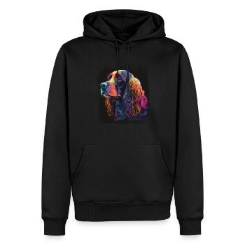 Chien Dicton Cocker Spaniel pour les amoureux des chiens - Sweat à capuche Premium bio Homme - noir - Devant - Nico (187cm)