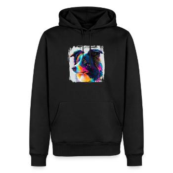 Hunde Spruch Border Collie Design - Männer Premium Bio Hoodie - Schwarz - Vorne - Nico (187cm)