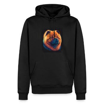 Chien disant Chow Chow pour les amoureux des chiens - Sweat à capuche Premium bio Homme - noir - Devant - Nico (187cm)