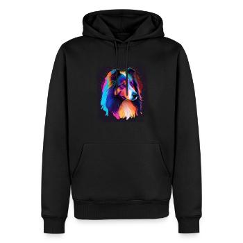 Collie Dog Saying Collie Design - Sweat à capuche Premium bio Homme - noir - Devant - Nico (187cm)