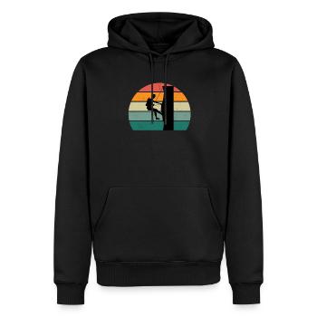 Kletterer Klettererin Bouldern Boulderin Klettern - Männer Premium Bio Hoodie - Schwarz - Vorne - Nico (187cm)