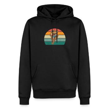 Kletterer Klettererin Bouldern Boulderin Klettern - Männer Premium Bio Hoodie - Schwarz - Vorne - Nico (187cm)