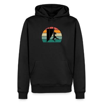 Kletterer Klettererin Bouldern Boulderin Klettern - Männer Premium Bio Hoodie - Schwarz - Vorne - Nico (187cm)