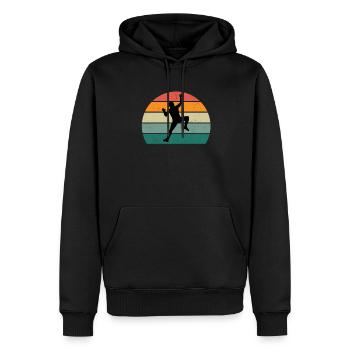 Kletterer Klettererin Bouldern Boulderin Klettern - Männer Premium Bio Hoodie - Schwarz - Vorne - Nico (187cm)