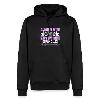 Le verset du Coran L’Islam cite des textes musulmans - Sweat à capuche Premium bio Homme - noir - Devant - Nico (187cm)