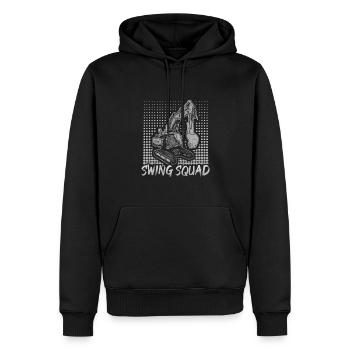 Crane operator design for excavator operators and construction workers - Men’s Premium Organic Hoodie - black - Front - Nico (187cm)