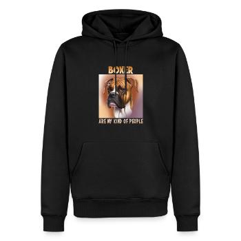 Hunde Spruch Boxer Design für Hundeliebhaber - Männer Premium Bio Hoodie - Schwarz - Vorne - Nico (187cm)