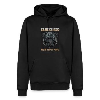 Chien disant Cane Corso design pour les amoureux des chiens - Sweat à capuche Premium bio Homme - noir - Devant - Nico (187cm)