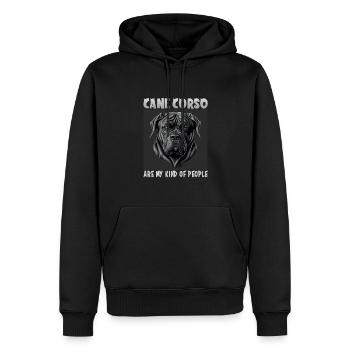 Chien disant Cane Corso design pour les amoureux des chiens - Sweat à capuche Premium bio Homme - noir - Devant - Nico (187cm)