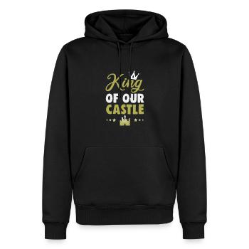 Father's Day King of our castle Papa Father - Men’s Premium Organic Hoodie - black - Front - Nico (187cm)