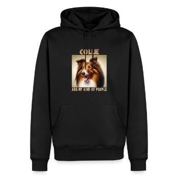 Collie Dog Saying Collie Design - Sweat à capuche Premium bio Homme - noir - Devant - Nico (187cm)