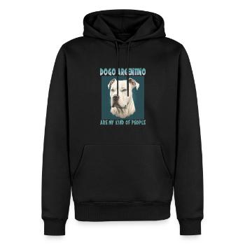 Hunde Spruch Dogo Argentino Design für - Männer Premium Bio Hoodie - Schwarz - Vorne - Nico (187cm)