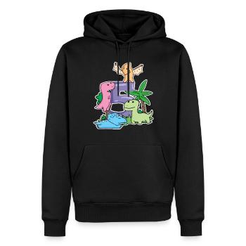 5 Jahre alt - 5. Geburtstag mit Tier Motiv - Männer Premium Bio Hoodie - Schwarz - Vorne - Nico (187cm)