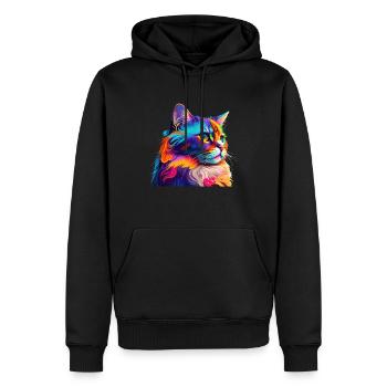 Amoureux des chats Cool Cat Design Cat Mama - Sweat à capuche Premium bio Homme - noir - Devant - Nico (187cm)