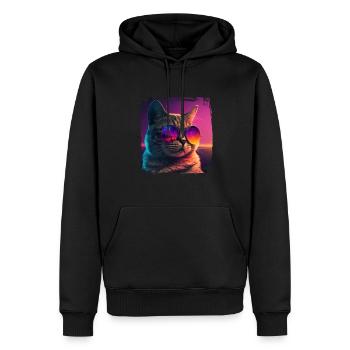 Amoureux des chats Cool Cat Design Cat Mama - Sweat à capuche Premium bio Homme - noir - Devant - Nico (187cm)