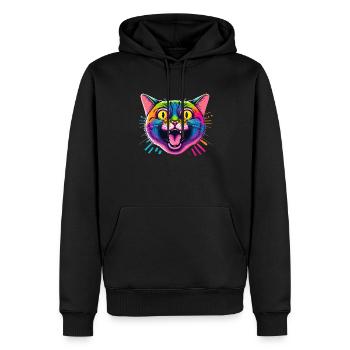 Amoureux des chats Cool Cat Design Cat Mama - Sweat à capuche Premium bio Homme - noir - Devant - Nico (187cm)